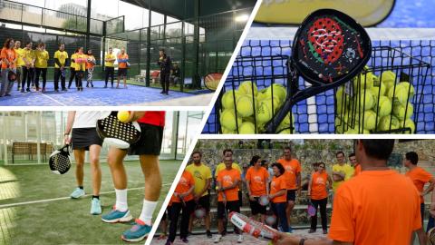 Imagens de diversos momento da formação de padel 