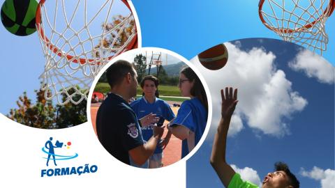 Imagens com bolas de basquetebol e cestos de basquetebol